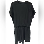 Athleta  Balance Romper Shorts Black One Piece Short Sleeve Photo 1