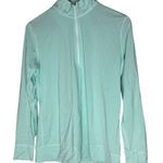 FootJoy  Womens M 1/2 Zip Performance Pullover Blue Mint Tonal Stripe Golf Sporty Photo 0