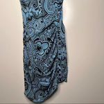 Plenty By Tracy Reese Blue Silk Wrap Side Button Dress Size 6 Photo 2