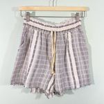 Ecote Women's Grey Striped Raw Hem Pull On Shorts Size XS Photo 0