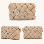 JW Pei  Maze Bag in Almond Quilted Vegan Leather Crossbody Photo 1