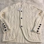 Women's White Cable Knit Cardigan size L length 29” bust 42” beautiful sweater Size L Photo 7