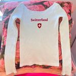 Brandy Melville switzerland off shoulder long sleeve ribbed top t shirt Photo 0