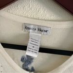 Rebecca Malone  Blue and White Floral Zip Up Sweater Size Medium Photo 6