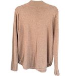 Jeanne pierre A5  Women's Mock Neck Cotton Sweater Beige‎ Brown Button Detail Photo 5