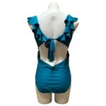 Cupshe  Ruffle V-Neck Cutout One Piece Swimsuit Teal XL Photo 3