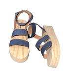Lucky Brand NEW UCKY BRAND Samella Platform Wedge Sandal In Jeans Color Photo 4