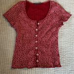 Brandy Melville Red Floral Shirt Photo 2
