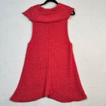 Pure Handknit Sleeveless Cowl Neck Long Sweater Tunic Coral Pink Size Med/Large Photo 1