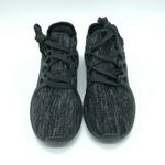 Womens Athletic Sneakers Knit Lace Up Marled Black Gray Size 38 US 7 Photo 1