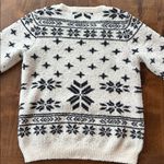 Barefoot Dreams  CozyChic Snowflake Print Crew Neck Sweater Photo 3