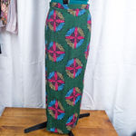 Vintage Swedish Pattern Maxi Skirt Green Size 29 Photo 7