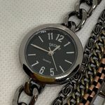 Decree  women’s black tone watch 25mm quartz multilayered chain bracelet running Photo 1