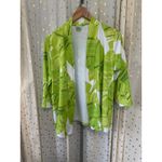 Hula Bay Hawaiian Tropical Lime Green Banana Leaves Stretch Open Cardigan M Size M Photo 1