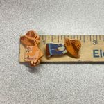 Hand Painted Wooden Farmhouse Folk Art Sunbonnet Sue & Little Boy Pin Brooch Set Orange Photo 2