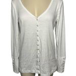 Chaser Women's Size Medium Snap Button Knit Cardigan Sweater White V Neck NWT Photo 0