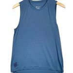 Peloton blue striped loose fitting muscle tank top women’s size medium Photo 0