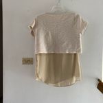 ZARA sheer underlay cream short sleeve top size L Photo 11