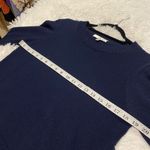 Milly Wool Fringe Sweater in Navy Blue Medium Photo 2