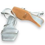 Caslon Paola Silver Leather Ankle Strap Wedge Sandal heels Women Size 9 Photo 7