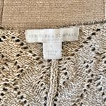 New York and Company Beige V Neck Women's Bracelet Sleeve Knit Sweater Size S Tan Photo 4