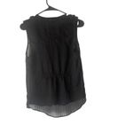 Twenty One Women's Size Medium Black Ruffle Dark Romantic Striped Sheer Blouse Photo 5