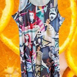 Tim Burton Nightmare‎ Before Christmas Mini Dress White Size M Photo 0