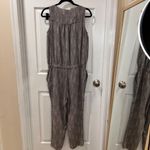 Eileen Fisher  Metallic Grey Sleeveless Wrap Jumpsuit‎ Elegant Evening Wear Photo 3