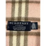Burberry  London‎ Pink Cashmere Scarf Check Plaid Fringe England Photo 1