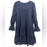 Tuckernuck Pomander Place  Kenzo Mini Dress Tiered Crepe Navy Blue Size M Photo 3