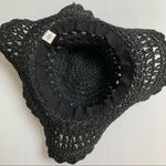 Vintage 100% paper lightweight black crochet floppy hat Photo 6