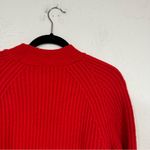 Banana Republic  Red Ribbed Knit Pullover Sweater Womens L Holiday Crew Neck Photo 10