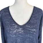 J.Crew blue v-neck 3/4 sleeve stretchy pullover soft loose fitting top size XS Photo 4