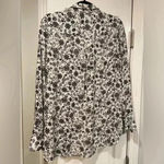 Gap Soft Boyfriend Fit Back White Floral Collared Button Down Pockets Size S Photo 6