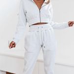 Lounge active wear Lounge Grey Cropped Hoodie  Photo 0