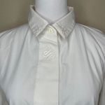 VINTAGE Koret White Equestrian Horse Embroidered Collar Button Down Blouse Top Size 16 Photo 1