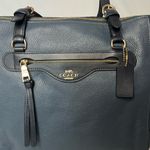 Coach Kleo Carry All Suede and Leather Tote Bag - Denim Multi Photo 5