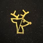 Vintage Rudolf Reindeer Rhinestone Brooch Pin Red Photo 1