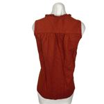 Sonoma  Brown Linen Sleeveless Crew Neck Ruffle Button Down Shirt Top Size L Photo 1