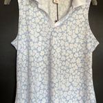 Laura Ashley Golf & Tennis Active Sleeveless Polo White & Blue Floral Size M Photo 0