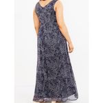 Motherhood Maternity  Navy Blue Chiffon Maxi Dress V Neck Size Medium Photo 1