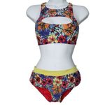 Chamela Floral Bikini Swimsuit Womens Small Two Piece Lined Swimwear Photo 1