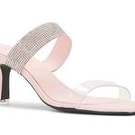 Black Suede Studio Cali SILVER Glitter Slide Sandal Womens Size 38.5 Photo 0