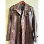 Vintage 1970’s Suburban BRISTOL‎ Leather Brown Trench Streetwear Boho Retro Sz S Photo 2