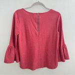 W5 Anthropologie  mauve swiss Dot Blouse Top Long Bell Sleeves Small NEW Photo 3