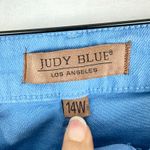 Judy Blue  High Rise Wide Leg Crop Jeans Size 14W Sky Blue Tummy Control Raw Hem Photo 4