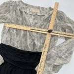 Rebecca Minkoff Dress Womens Small Black White Animal Print Surplice Photo 3