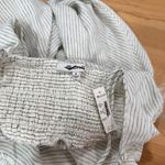 Madewell  Nola Midi Dress Cream Stripe 100% Linen  
Size Medium Photo 8