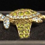 HEIDI DAUS Green Blue Swarovski Crystal Accented Turtle Ring Sz 10 Photo 5