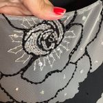 BCBGMAXAZRIA Y2K Vintage BCBG MaxAzria black and white beaded tulle dress Photo 4